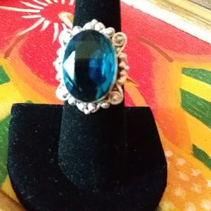 BIG & BOLD GENUINE (*IOLITE*) GEMSTONE STERLING RING. SIZE 7. (R-850434050